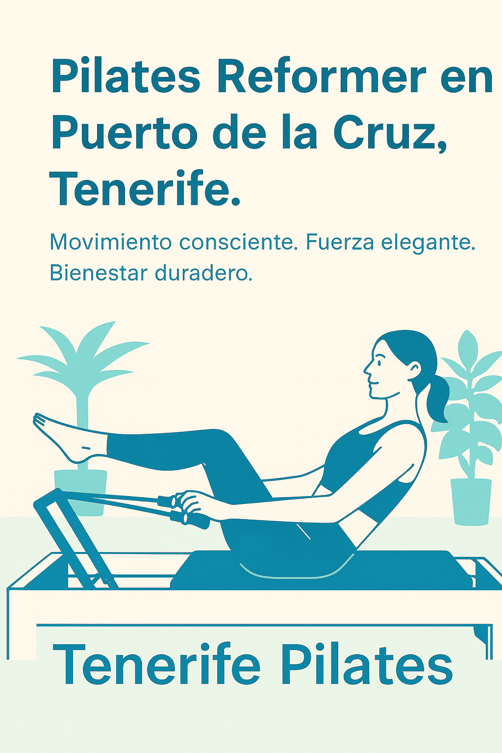 Estudio boutique de Pilates Reformer en Puerto de la Cruz, Tenerife: luz natural, madera clara y ambiente sereno